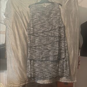 Dress Barn Black and Gray Patterned Mini Dress